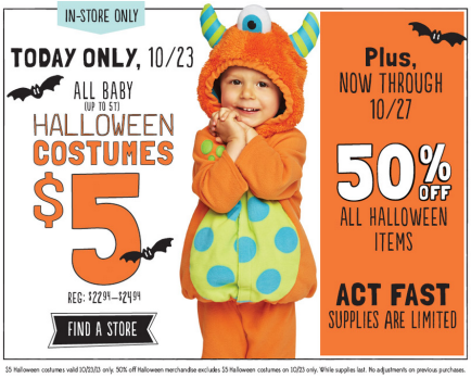 Old Navay Halloween sale