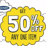 New Old Navy Coupon – Save 50% Off One Item