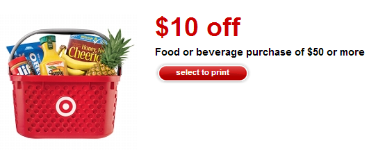 Target $10 off $50 coupon