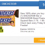 New Saving Star Friday Freebie Offer – 100% Cash Back On Snickers!