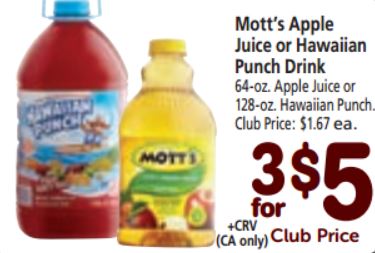 Mott's Juice $5 Friday Safeway Deal