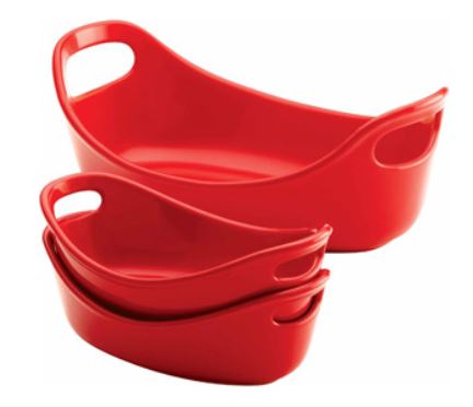 Rachael Ray Stoneware Bubble & Brown 3-Piece Small Oval Set