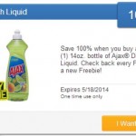 New Saving Star Friday Freebie Offer – 100% Cash Back On Ajax Dish Liquid!