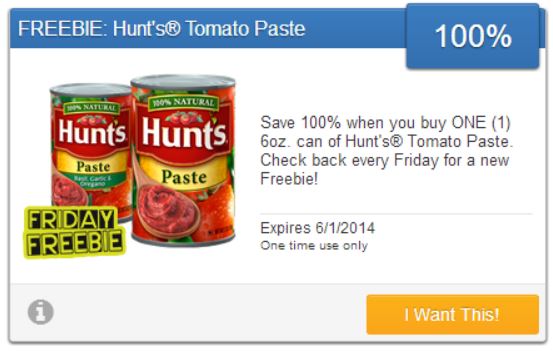 SavingStar Freebie Friday - Hunt's Tomato Paste