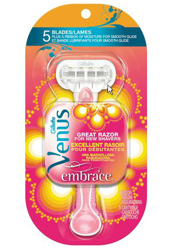 Gillette Venus, Razor, Embrace Solo, 1ea