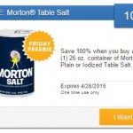 New Saving Star Friday Freebie Offer – 100% Cash Back On Morton’s Salt!
