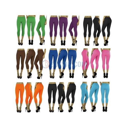 Yoga Capri 6-Pack Capri Yoga Leggings One Size Fits Most (Midnight Black)