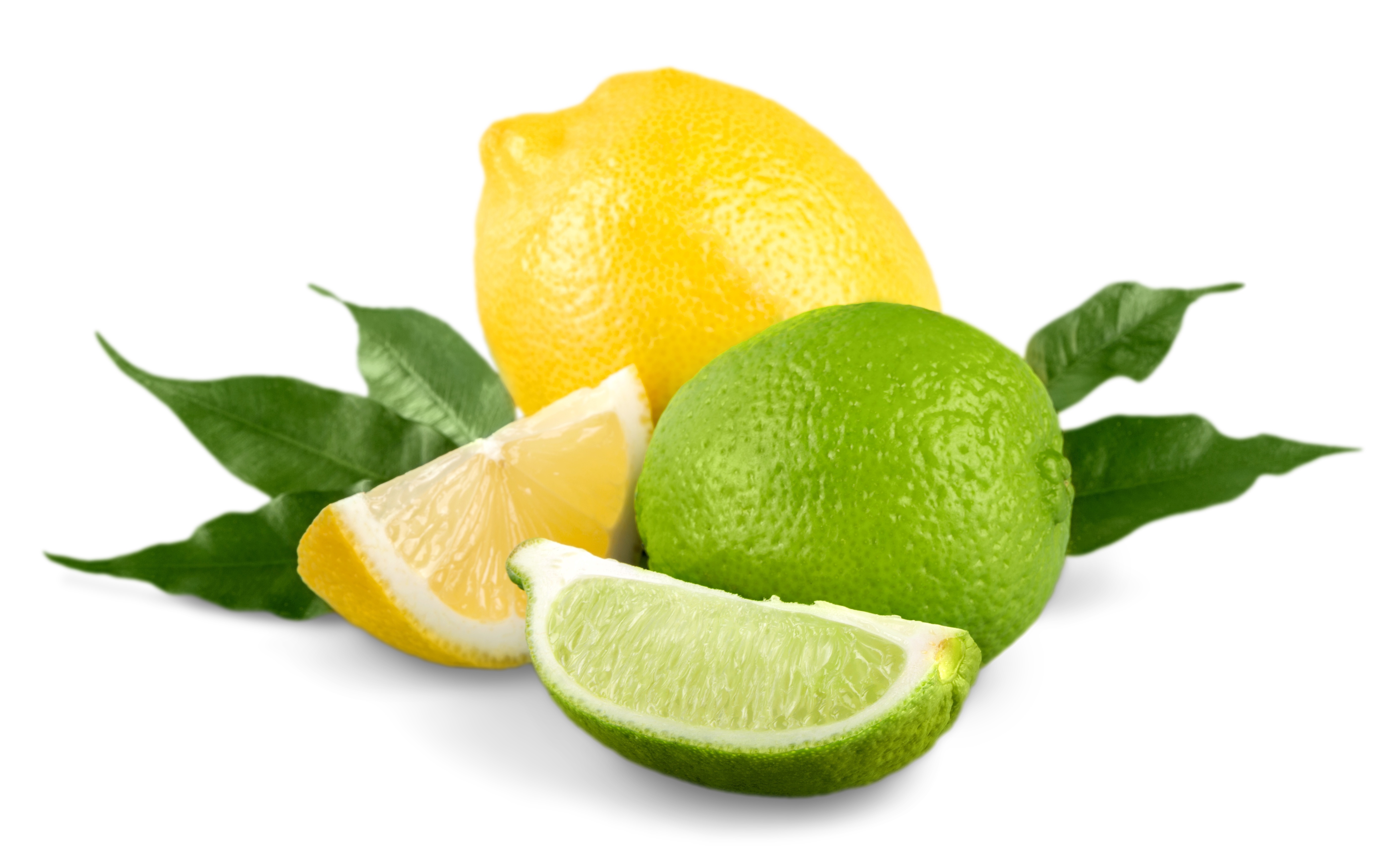 Lemon. collection of fresh limes and lemons - collage
