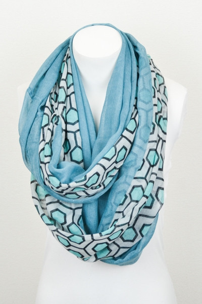 Blue Honeycomg Scarf