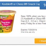 New Saving Star Friday Freebie Offer – 100% Cash Back On Keebler Or Cheez-It Snack Cup!