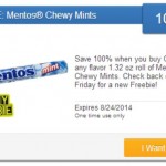 New Saving Star Friday Freebie Offer – 100% Cash Back On Mentos Chewy Mints!