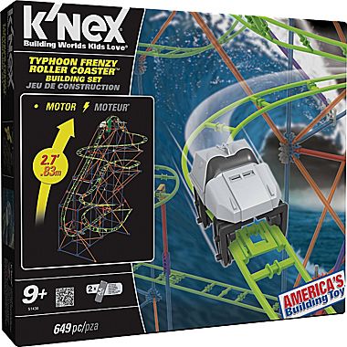 K'NEX Plastic Typhoon Frenzy Roller Coaster Building Set
