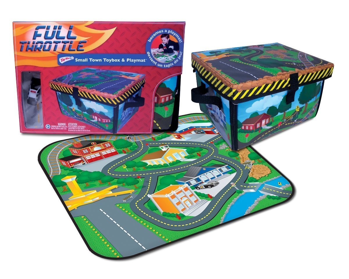Neat-Oh! ZipBin Full Throttle Small Town 220 Car Toy Box & Playset with 1 Car