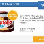 New Saving Star Friday Freebie Offer – 100% Cash Back On Nutella & Go!