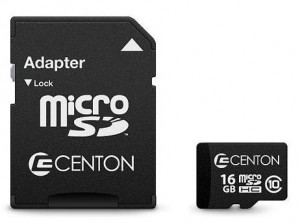 Centon MP Essential 16GB microSDHC Class 10 Memory Card with Full SD Adapter