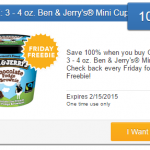 New Saving Star Friday Freebie Offer – 100% Cash Back On Ben & Jerry’s Mini Cup!