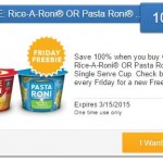 New Saving Star Friday Freebie Offer – 100% Cash Back On Rice-A-Roni or Pasta Roni!