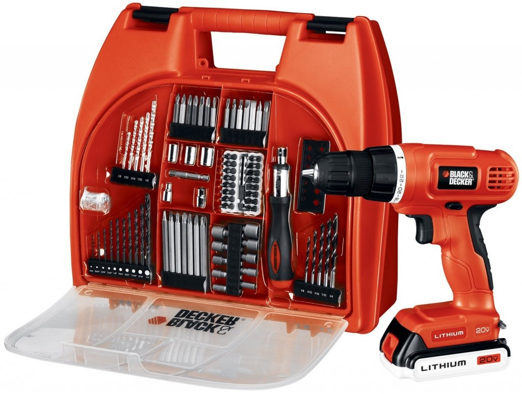 Black & Decker BDC120VA100 20-Volt MAX Lithium-Ion Drill Kit with 100 Accessories