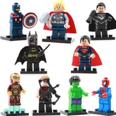 Super Heroes Minifigures Mixed - (Set of 9 with Different Minifigures)