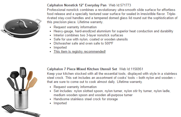 Calphalon Bonuses
