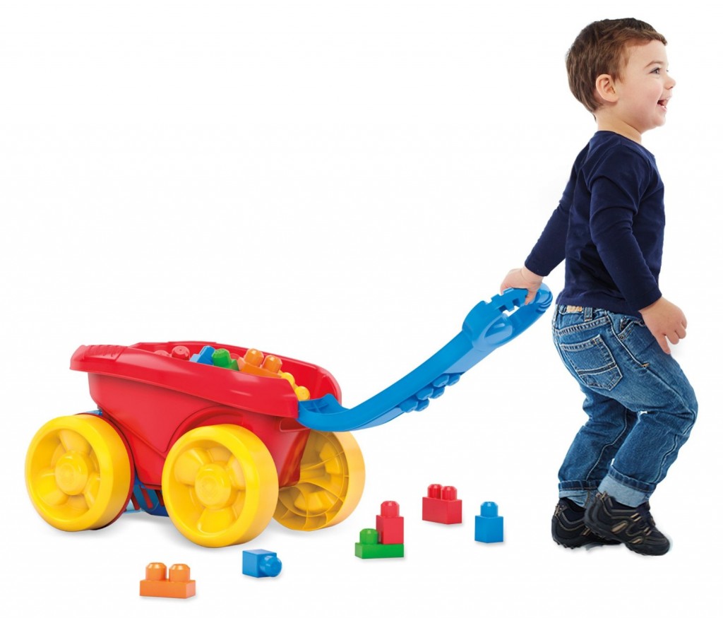 Mega Bloks First Builders Block Scooping Wagon Building Set, Red