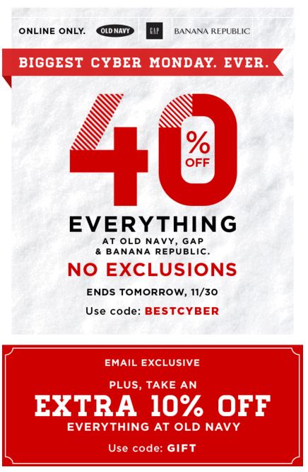 Old Navy Cyber Monday