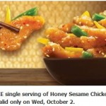 FREE Panda Express Honey Sesame Chicken Breast (Tomorrow Only)