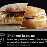 FREE Starbucks Grande Coffee With Breakfast Purchase Sandwich