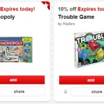 My Monopoly & Trouble Target Cartwheel Discounts (Today Only!)