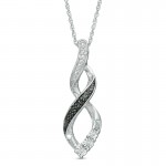 Enhanced Black & White Diamond Accent Ribbon Infinity Pendant Just $19.99 (Reg. $99)