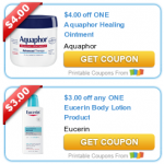 New High Value Aquaphor & Eucerin Coupons